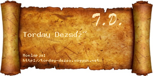 Torday Dezső névjegykártya