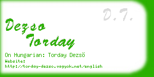 dezso torday business card